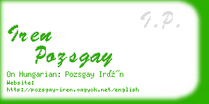 iren pozsgay business card